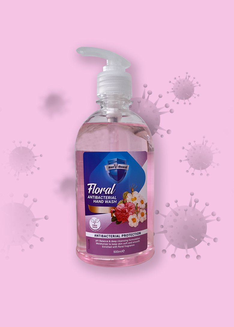 Bacv-Guard Antibacterial Hand Wash 500ml – Floral