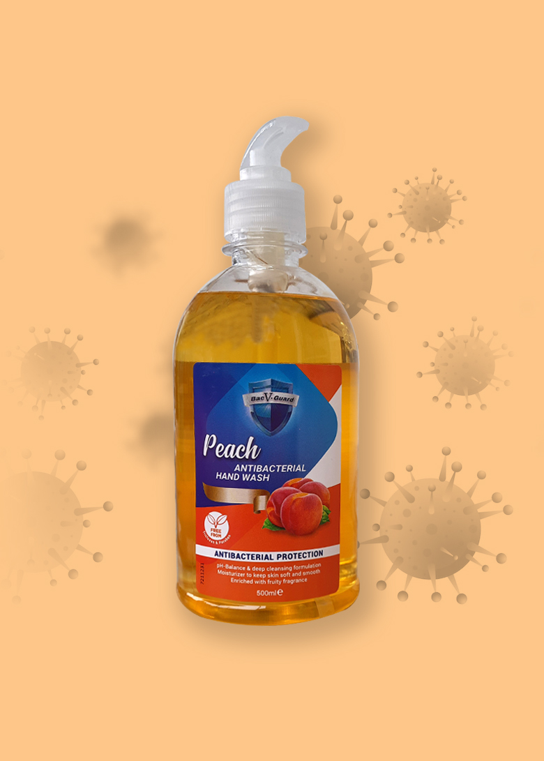 Bacv-Guard Antibacterial Hand Wash 500ml – Peach