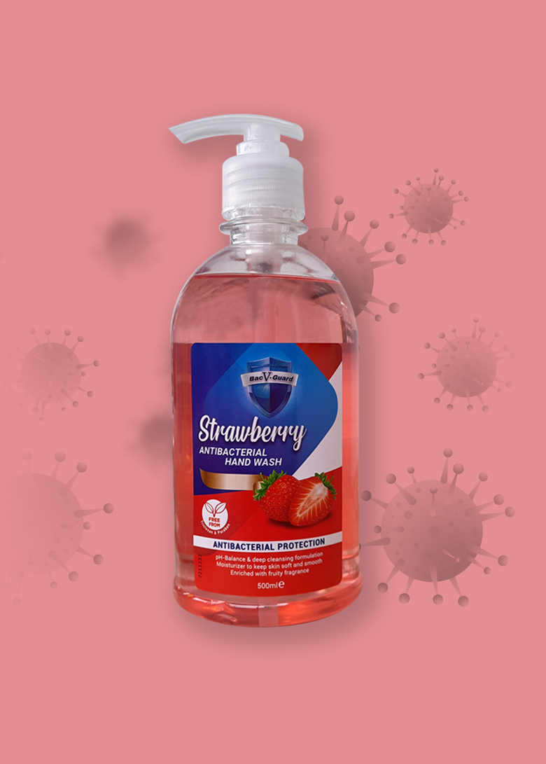 Bacv-Guard Antibacterial Hand Wash 500ml – Strawberry